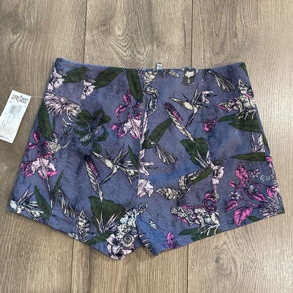 FOX Racing Exotic High Waist Blue Foral Shorts Size 3‎ - Picture 5 of 16